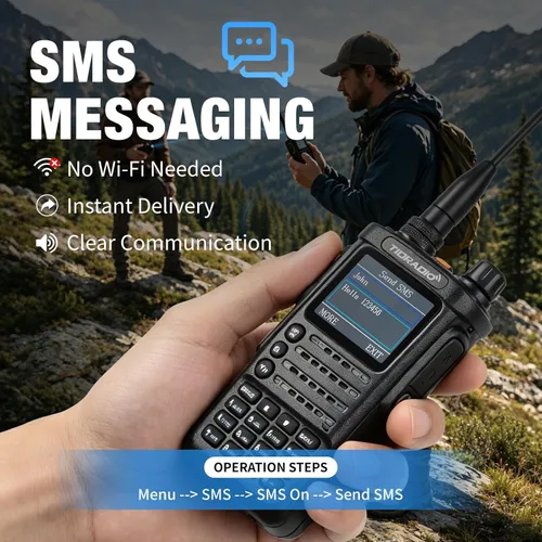 Vista 11 de Radios portátiles TIDRADIO TD-H8 GMRS de 10 vatios (4ª generación), programación de APP/PC, 4 baterías de 2500 mAh, capacidad para repetidor Negro