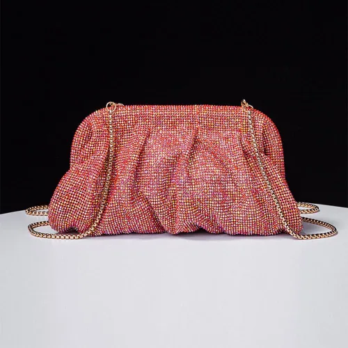 Vista 3 de MOISTRI Bolso de noche con diamantes de imitación para mujer, bolso de hombro brillante para fiesta, bolso cruzado de boda