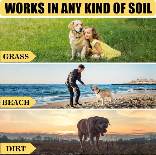 Vista 5 de Estaca de amarre para perro resistente con cable de perro de 10 pies para perros grandes de hasta 150 libras, estaca espiral para perro