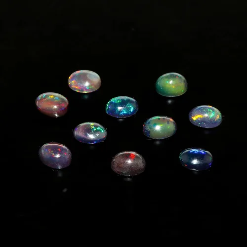 Vista 7 de AURA GEMS Ópalo Natural Negro Óvalo - Juego al por Mayor de Gemas de Ópalo Etíope - Cristales Sanadores - Juego a Granel de Gemas para Hacer Joyería