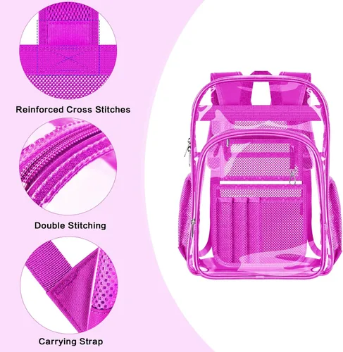 Vista 4 de PAMANO Mochila transparente, Rosado, A