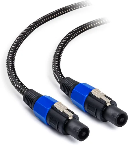 Vista 7 de Cable Matters Cable de altavoz trenzado prémium de 12 AWG de 3 pies compatible con puerto Speakon NL4FC