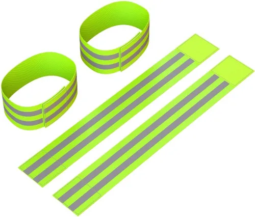 Vista 5 de bandas para el tobillo reflectantes (4 bandas/2 pares), alta visibilidad y seguridad para correr, caminar, andar en bicicleta, etc. Funciona como