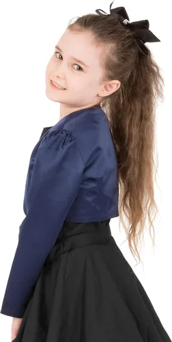 Vista 2 de BlackButterfly Bolero de manga larga de satén para niños y niñas