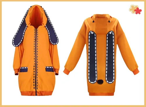 Vista 3 de Coslover Disfraz de anime Runa para cosplay orejas de conejo sudadera con capucha abrigo para mujer y niña