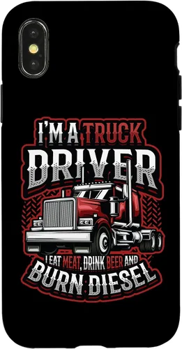 Vista 5 de Truck Driver Eat Meat Drink Beer and Burn Diesel Semi Truck Case for iPhone 17