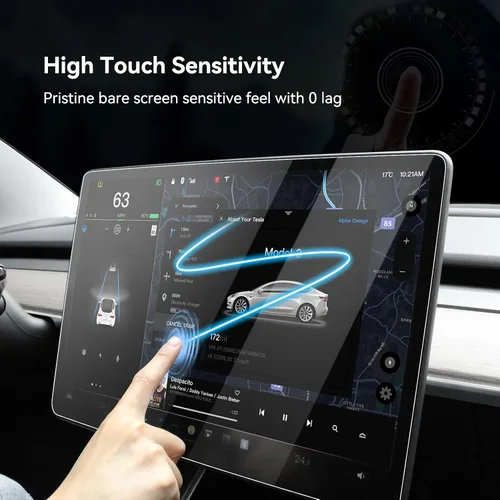 Vista 4 de Protector de pantalla para Tesla Model 3/Y, accesorios de 15 pulgadas, protector de pantalla táctil brillante para el modelo Y (2025 ~ 2020)