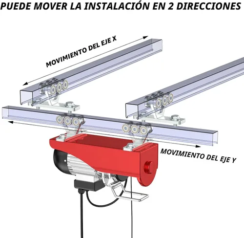 Vista 3 de SKTREX - Carrito de elevación de 6 ruedas con rodillos - Conjunto de carrito de puntal para elevador eléctrico - Se ajusta a canales de puntal