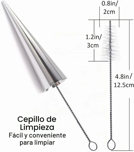 Vista 2 de EUICAE Moldes de cuerno crema de 5 pulgadas de tamaño grande, forma de cuerno crema, paquete de 16