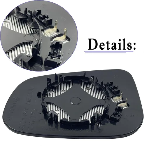 Vista 3 de Espejo calefactable para el lado del pasajero, compatible con Volvo S60 2012-2017, S80 2012-2016, V60 2015-2018 con soporte trasero