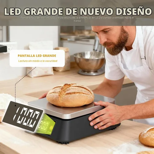 Vista 4 de KF-H8U - Báscula de cocina digital de gramos y onzas, báscula de alimentos para panaderos, fabricación de velas y jabón, báscula para hornear