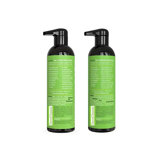 Vista 8 de DermOrganic Champú hidratante diario de aceite de argán más acondicionador sin sulfatos y seguro para el color, 16.9 onzas