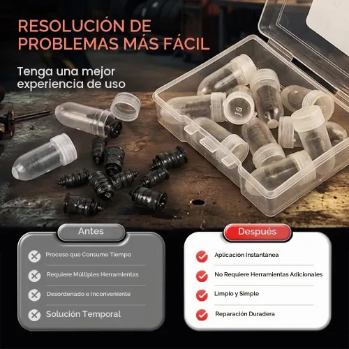 Vista 4 de JUDUNA Kit de reparación de neumáticos con 2 tamaños, kit de reparación de tapones de tornillo de neumático 2026, herramientas de reparación de 10