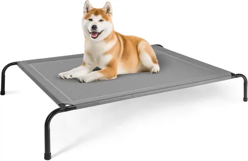 Vista 8 de FluffyDream Cama elevada de enfriamiento para perro, camas portátiles elevadas para perros, patas antideslizantes, cama hamaca portátil y duradera