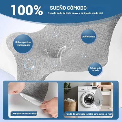 Vista 6 de Almohada de lectura para cama, para estar acostado, inclinado y boca abajo, almohada ergonómica de espuma viscoelástica en cuña para cabecero Gris