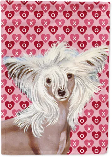 Vista 329 de Caroline's Treasures SS4484GF Bandera de jardín con diseño de bulldog inglés y corazones para el Día de San Valentín, bandera decorativa para patio