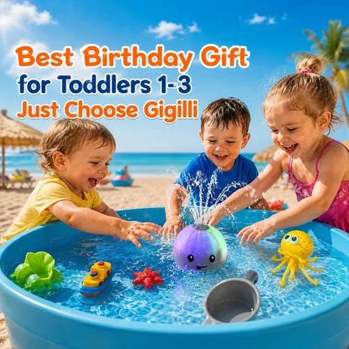 Vista 4 de Gigilli Juguetes de baño para bebés, juguete de baño de ballena iluminado Gris