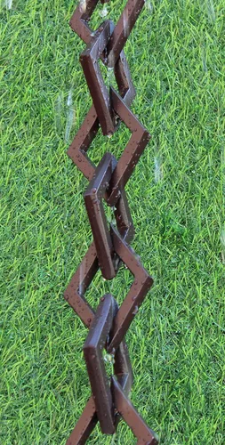 Vista 8 de Diamond Links - Cadena de lluvia (recubrimiento en polvo de bronce) con kit de instalación (9 pies)