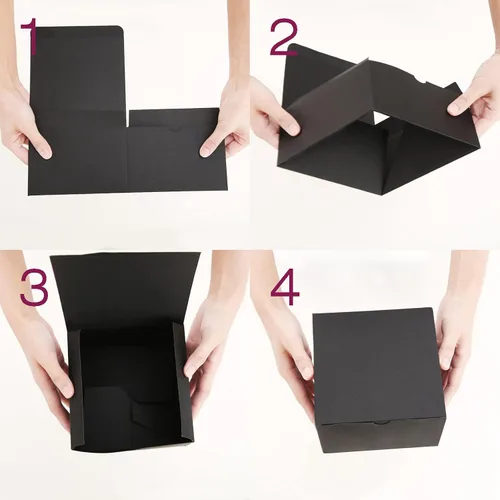 Vista 5 de JINMING 10 cajas de regalo 6x6x4 pulgadas, cajas de regalo mate negras a granel para el Día de la Madre, el Día del Padre, fiesta, cumpleaños, cajas