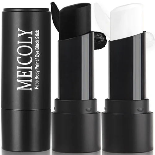Vista 34 de MEICOLY Pintura facial negra, barra negra para ojos para deportes, béisbol, softbol, fútbol americano, lacrosse, fácil de colorear atletas