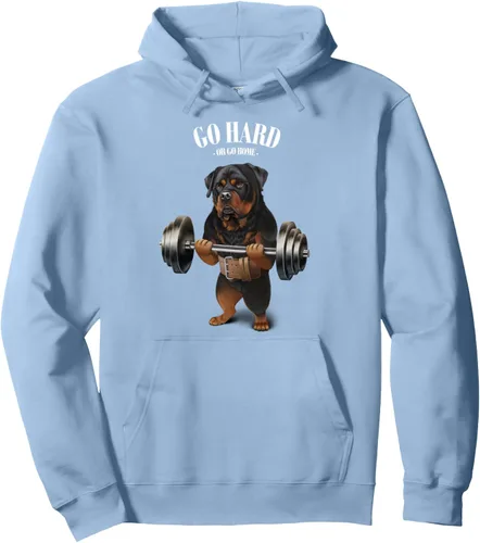 Vista 5 de Rottweiler - Sudadera con capucha para levantamiento de pesas y gimnasio, Negro, S