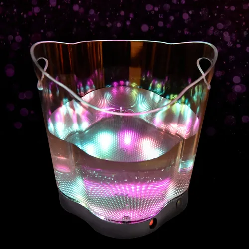 Vista 6 de Cubo de hielo LED – Cubo de hielo portátil colorido degradado de 6 litros, ideal para bar en casa, cerveza fría, champán y vino