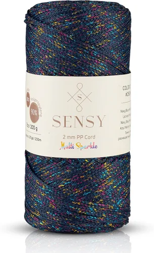 Vista 130 de Sensy Premium 2mm 229.5 metros de cuerda de poliéster 100% cordón de polipropileno Cordón de macramé 2mm Cordón para bolso de crochet Hilo