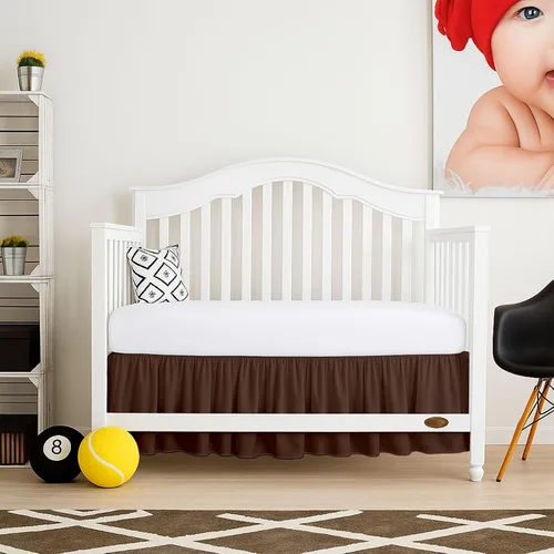 Vista 11 de Cottingon Falda de cama para cuna para guardería, volantes de polvo de ropa de cama de niños pequeños, falda de cuna de microfibra cepillada