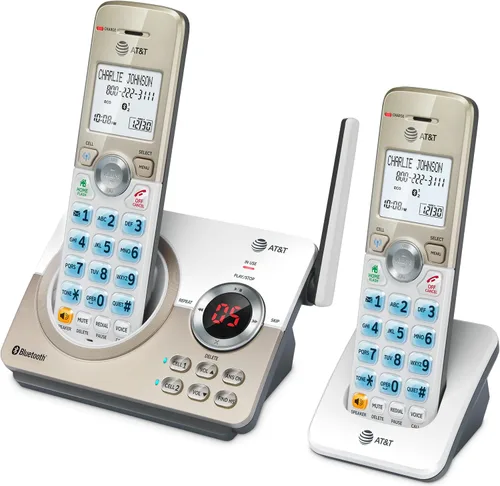 Vista 10 de AT&T DL72219 DECT 6.0 - Teléfono inalámbrico de 2 auriculares para el hogar con conexión a celular, bloqueo de llamadas, pantalla retroiluminada