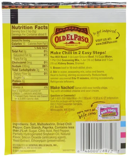 Vista 2 de Old El Paso Mezcla de condimentos de chile, paquete de 1 oz