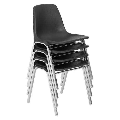 Vista 2 de NPS® Serie 8100 - Silla apilable con carcasa de polietileno, color negro