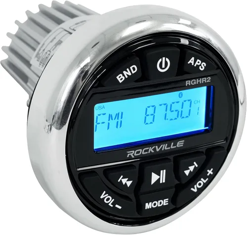 Vista 5 de Rockville Paquete RKL80MW: (2) altavoces marinos blancos RMS de 8 pulgadas de 900 vatios de 900 vatios/200 vatios, amplificador DBM25 clase AB de 2