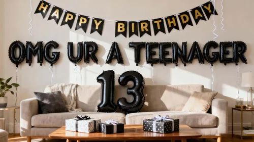 Vista 4 de Cartel de fondo oficial de 13 cumpleaños, cartel oficial de fiesta de cumpleaños de 13 años, fondo de fotografía de feliz cumpleaños de 13 años