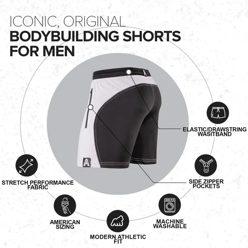 Vista 3 de Anthem Athletics Dominance - Pantalones cortos de gimnasio para hombre, de 5 y 7 pulgadas, con bolsillo con cremallera, para culturismo