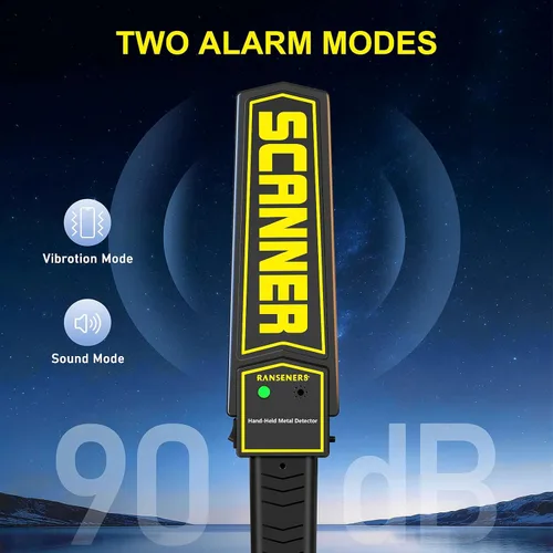Vista 4 de RANSENERS Varita detector de metales portátil, varita de seguridad, alertas de sonido y vibración ajustables portátiles, detecta todos los productos