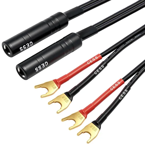 Vista 3 de CNCESS Adaptador de altavoz de horquilla de pala a 1/4 TS, 12 AWG, paquete
