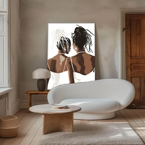 Vista 7 de JCSMHVLA Imágenes de mujeres negras para dormitorio, baño, pinturas minimalistas afroamericanas, arte de pared bohemio para pared de niña negra