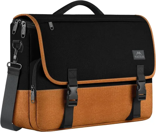 Vista 19 de MATEIN Bolsa tipo mensajero para hombres, mochila escolar para adolescentes, ligera de 17.3 pulgadas, maletín para laptop grande, bolsa cruzada