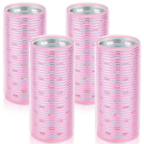 Vista 13 de WILLBOND 4 rodillos de pelo largos para flequillo, rizadores de núcleo de aluminio, rodillo térmico de autoagarre para cabello largo y mediano, Negro