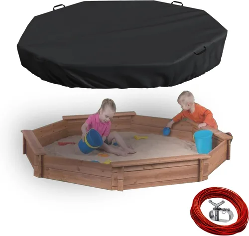 Vista 7 de Cubierta de mesa de arena para niños, impermeable, prevención de defoliaciones, anti-UV Negro