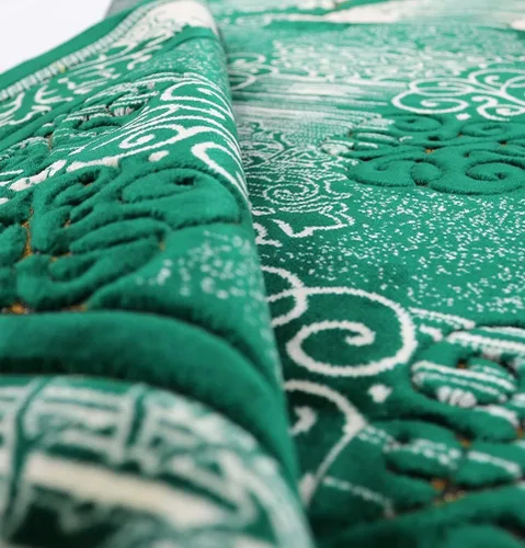 Vista 3 de Modefa Alfombra de oración islámica turca, alfombra de oración Janamaz de terciopelo suave, tapete de oración musulmana para hombres y mujeres
