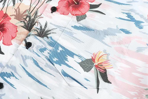 Vista 4 de Nosirhoc Camisa hawaiana para hombre, camisas casuales con botones, camisas de playa para hombre, camisas hawaianas