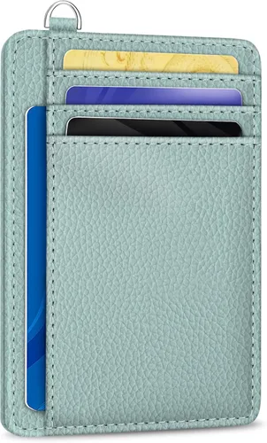 Vista 31 de Yonlevres Cartera delgada para tarjetas de crédito, cartera RFID para mujer, bolsillo frontal, soporte para tarjetas pequeñas, estuche para tarjetas