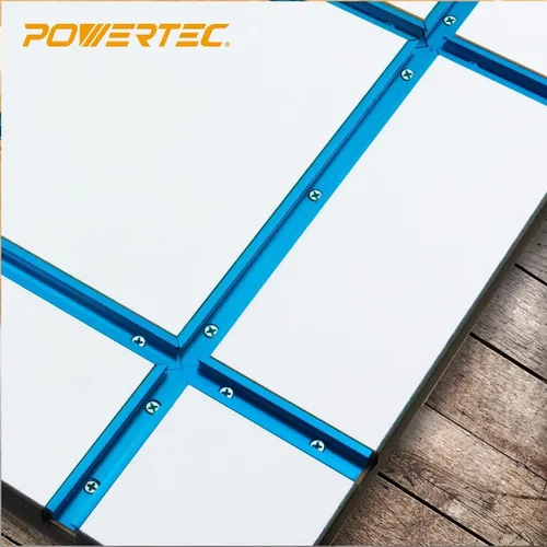 Vista 6 de POWERTEC 72080 Kit de intersección de pista en T de 3 pulgadas, 2 juegos con tornillos para madera y kit de 16 piezas de perilla de pista en T que