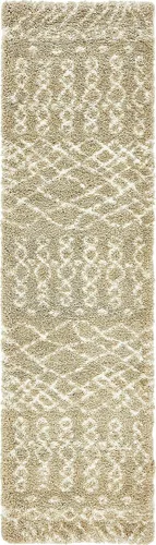 Vista 28 de Unique Loom Rabat Shag Collection - Alfombra geométrica (2 pies x 4 pies 1 pulgada, marfil puro/gris)