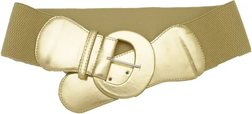 Vista 14 de TFJ - Cinturón ancho para mujer, cintura elástica, cintura alta, color dorado, hebilla grande