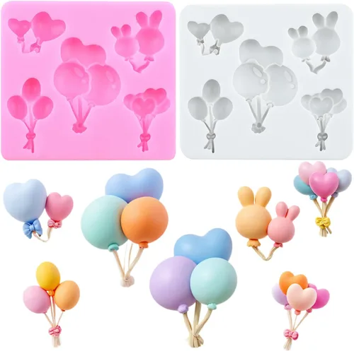 Vista 12 de Moldes de silicona para globos de aire caliente, para decoración de pasteles, decoración de cupcakes, pasta de goma de mascar de polímero