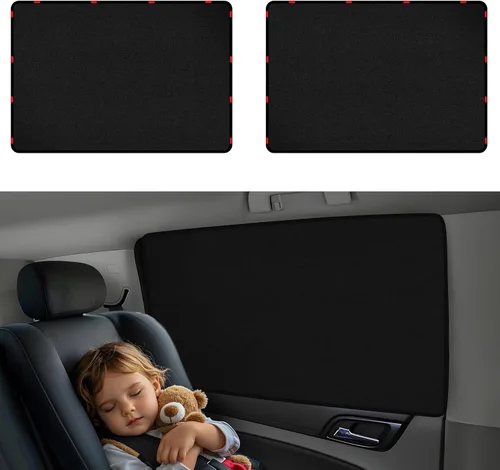 Vista 20 de ZATOOTO Parasol para ventana lateral de automóvil, 2 parasoles magnéticos de privacidad beige, cortina mantiene la pantalla más fresca para dormir