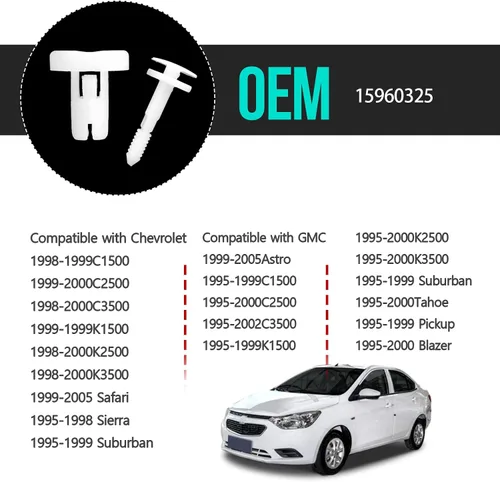Vista 3 de TOPCNOEM 50 clips de retención para panel de puerta de automóvil compatibles con GM Chevy GMC 15960325 - C1500 C2500 C3500 K1500 K2500 K3500 Pickup