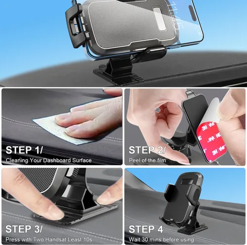 Vista 8 de Cellet Soporte para tablero de automóvil, soporte para teléfono inteligente 3M, soporte para teléfono celular compatible con iPhone 16 Pro Max